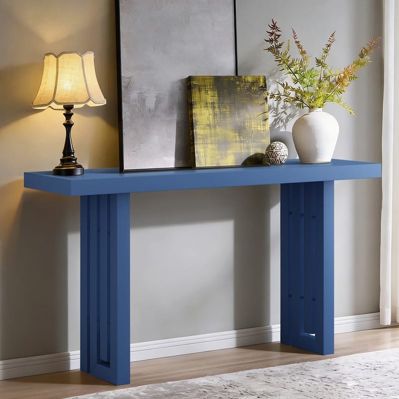 Modern 59" Console Table with Distinctive Shapes for Entryway and Living Spaces