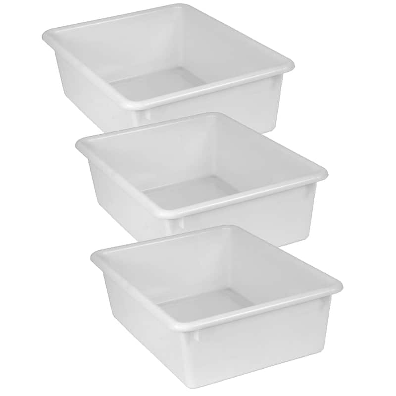 Romanoff Double Stowaway Tray Only, White, Pack of 3