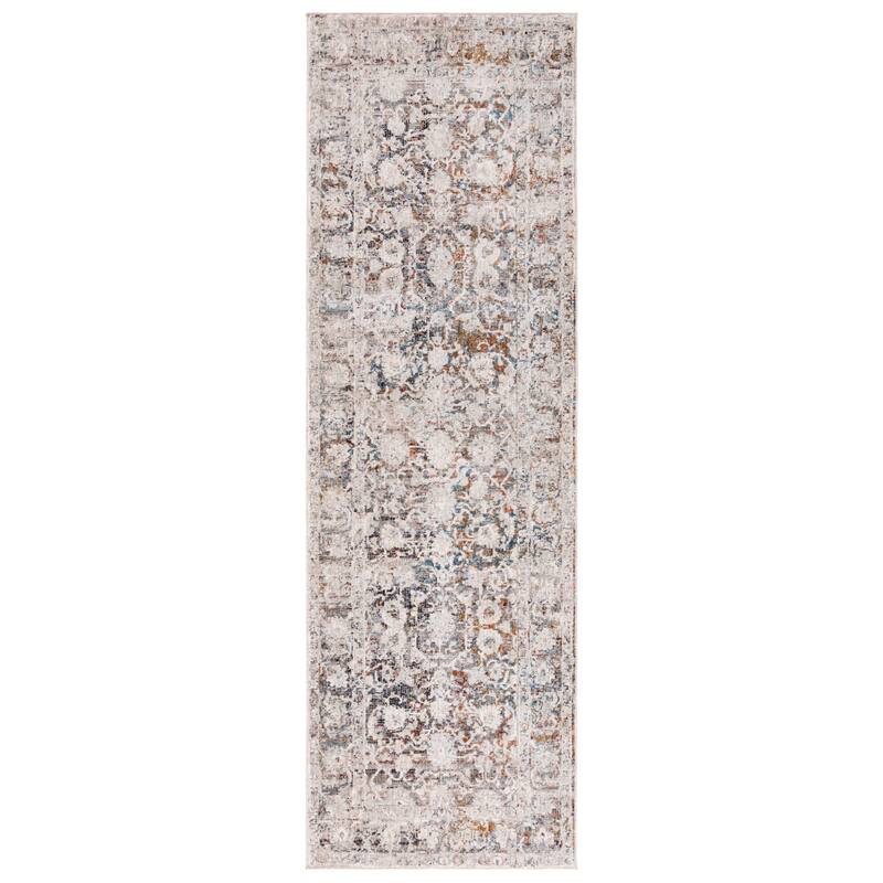 SAFAVIEH Limitee Agnethe Vintage Fringe Rug - 2'6" x 8' Runner - Grey/Beige