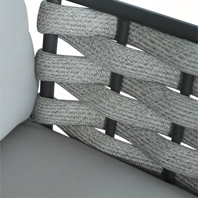 Mariano Steel Loveseat and Table