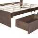 preview thumbnail 9 of 11, Full Size Wood Single Bed Slats Platform Storage Bed Walnut Finish House-shaped Storage Headboard with 5 Storage Shelves