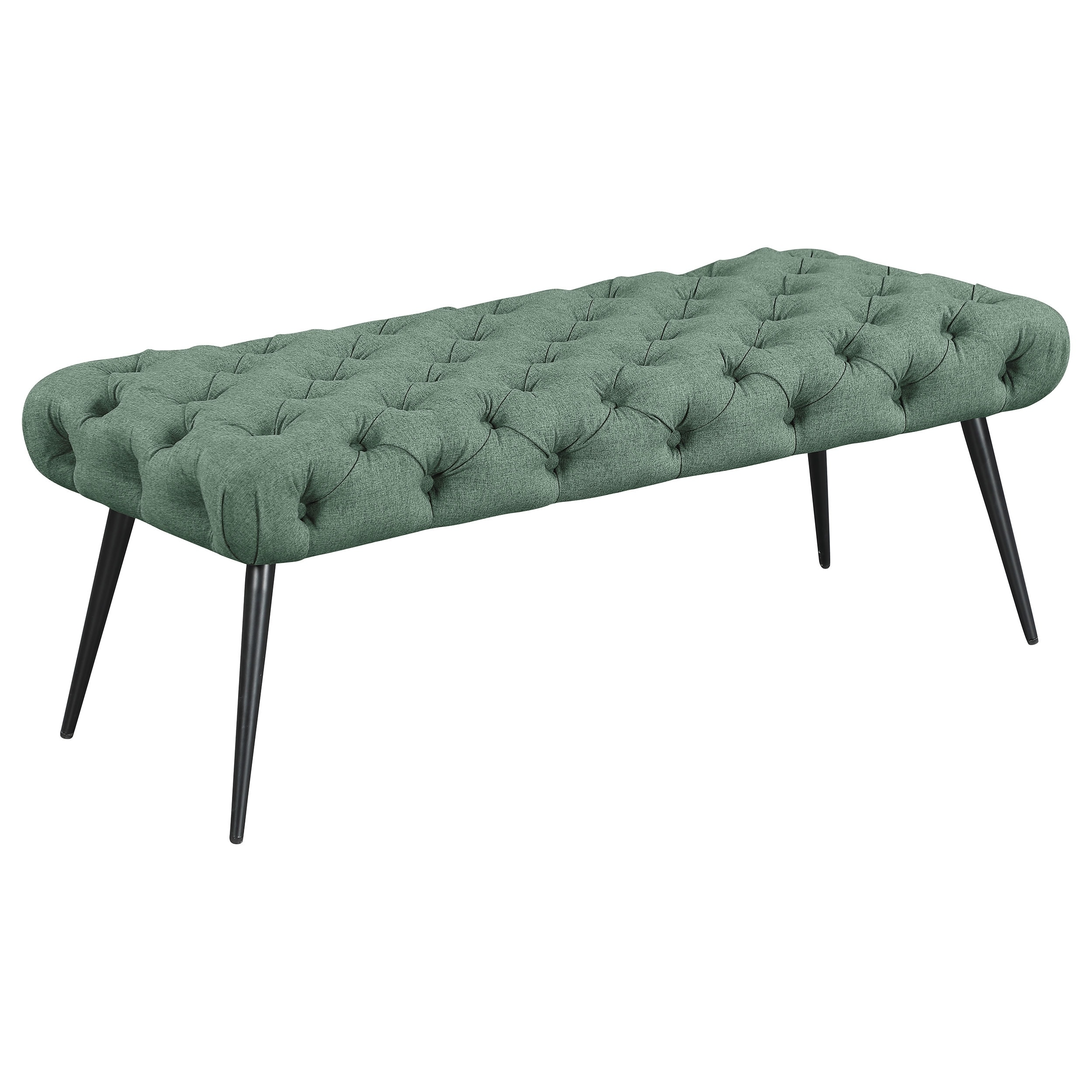 Ella Upholstered Tufted Bench Metal Legs