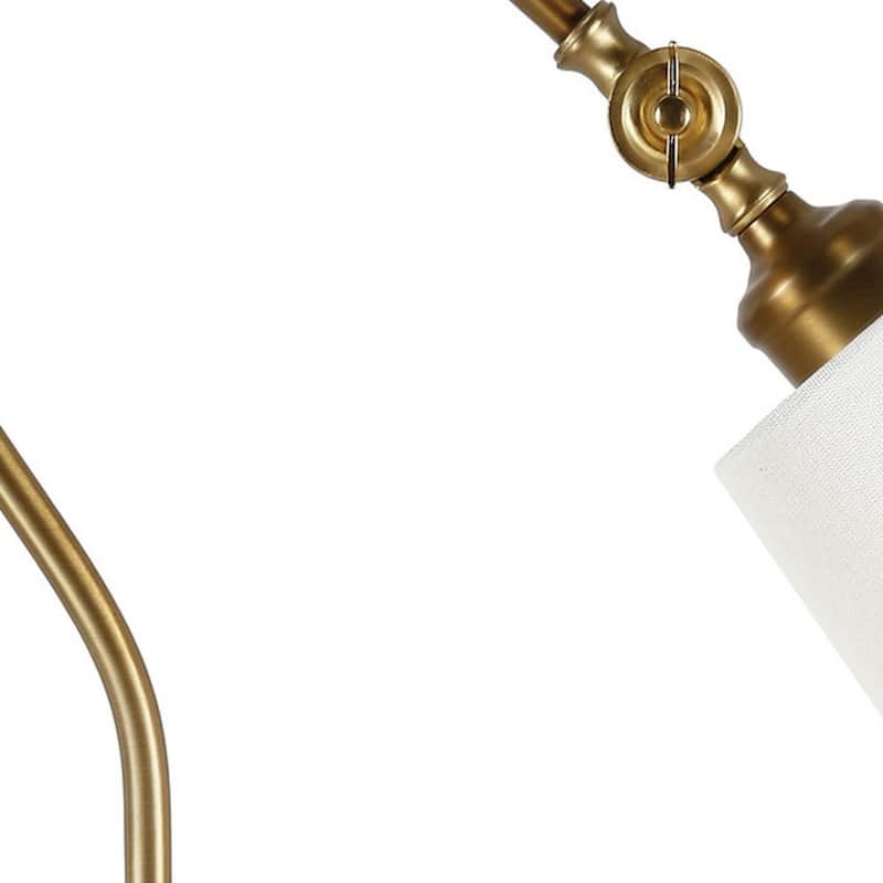 25" Metal Arched Table Lamp With White Drum Shade - 14" x 14" x 25"