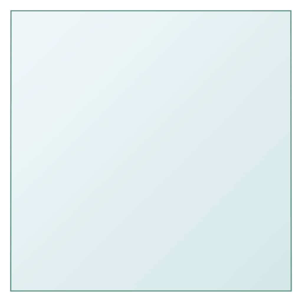 vidaXL Table Top Side Coffee Table Replacement Board Tabletop Tempered Glass - Transparent - 23.6" x 23.6"/ 1