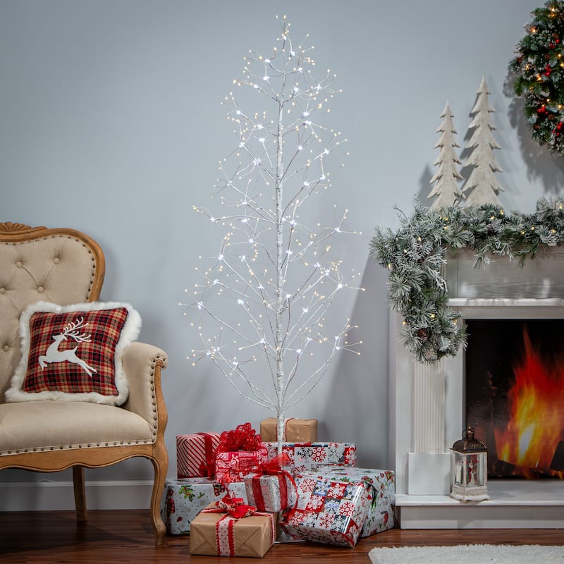 6 ft Tall Birch Tree with 588 LEDs Lights - N/A