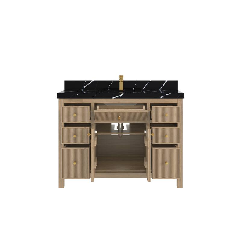 Willow Collections 48 in. W x 22 in. D Sonoma Teak Single Sink Bathroom Vanity with Countertop