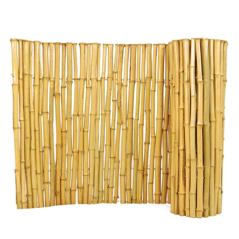 Natural Bamboo Fencing Rolled Fence Panel Patio Privacy Screen - 2 ft. H x 8 ft. L x 1 in. D.