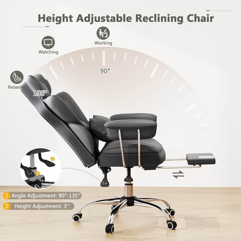Costway Office Desk Chair Big and Tall Executive Office Chair with - See Details