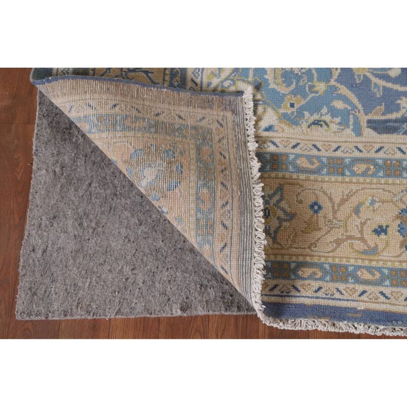 Hand Knotted Oriental 100% Wool Carpet Traditional Floral Navy Blue & Blues Sarouk Area Rug - 10' 4'' X 6' 8''