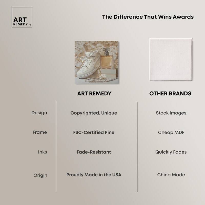 White Sneakers and Pearls Canvas by Art Remedy, Gallery Wrapped