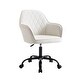 preview thumbnail 7 of 14, Porthos Home Nadia PU Leather Upholstered Office Chair with Steel Legs White