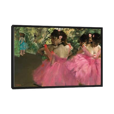 iCanvas "Ballerina In Red" by Edgar Degas Framed Canvas Print