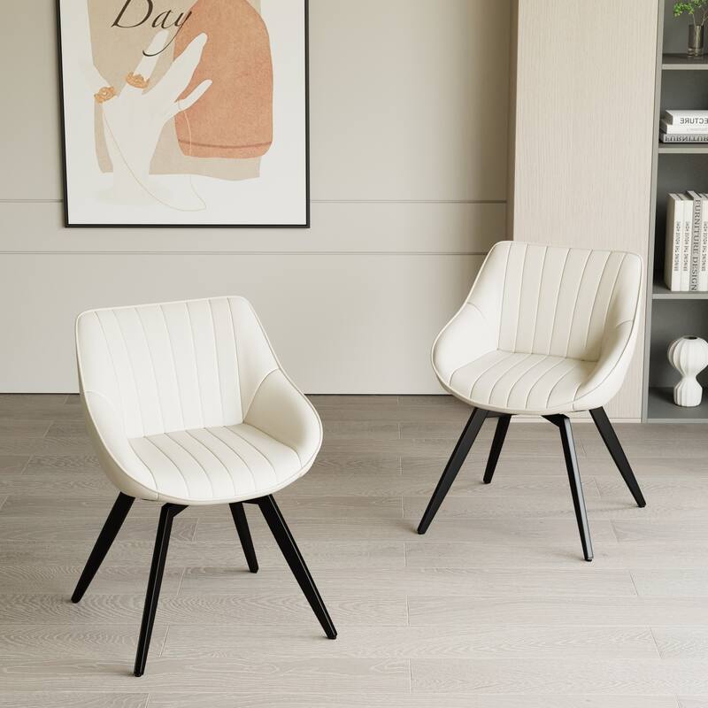 Set Of 2 Dining Chairs With Metal Legs