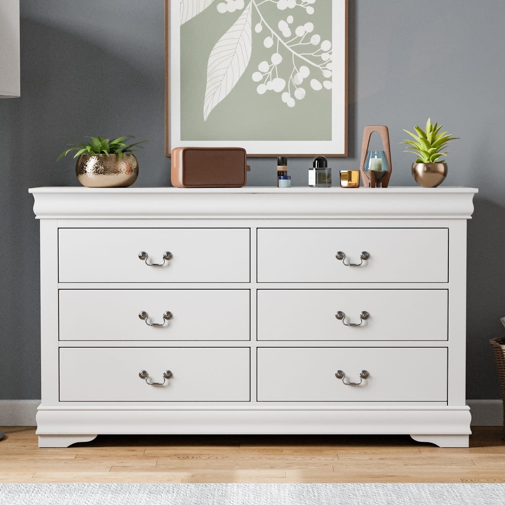 Furniture of America Mayday Traditional Solid Wood 6-Drawer Dresser