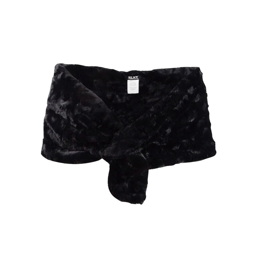 black faux fur shawl
