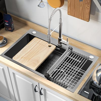 30''/32'' Stainless Steel Drop In Kitchen Sink Workstation