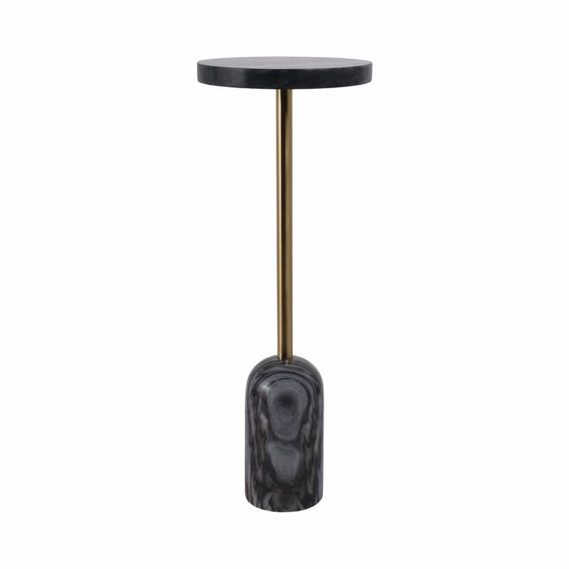 Modern Marble Top & Base Accent Table - Gray