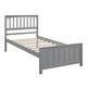 preview thumbnail 8 of 10, Grey Wood Platform Bed Twin Size Platform Bed