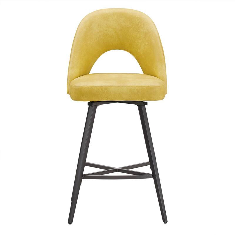 Presley Metal Fabric Swivel Bar Stools (Set of 2) by iNSPIRE Q Modern