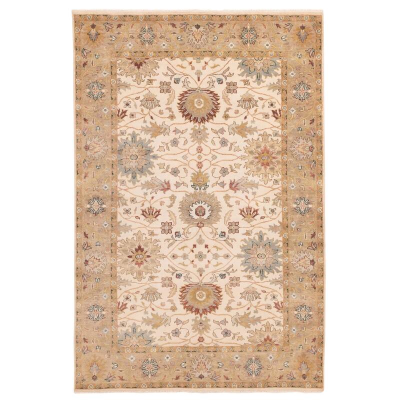 ECARPETGALLERY Hand-knotted Jules Serapi Ivory Wool Rug - 5'11 x 9'2
