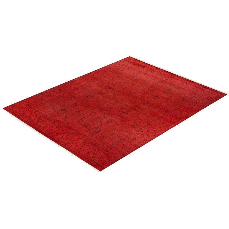 Fine Vibrance, One-of-a-Kind Hand-Knotted Area Rug - Pink, 8' 1" x 10' 5" - 8' 1" x 10' 5"