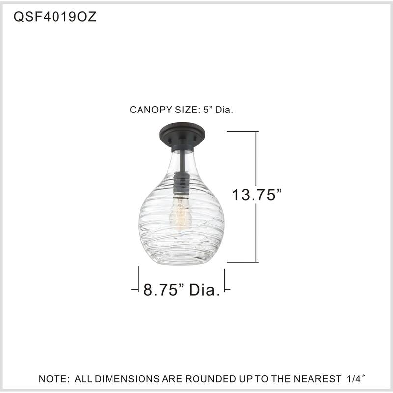 Bellevue Trinity 9" Wide Semi-Flush Ceiling Fixture