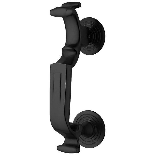 Baldwin S Style Curved Solid Brass Door Knocker - Satin Black