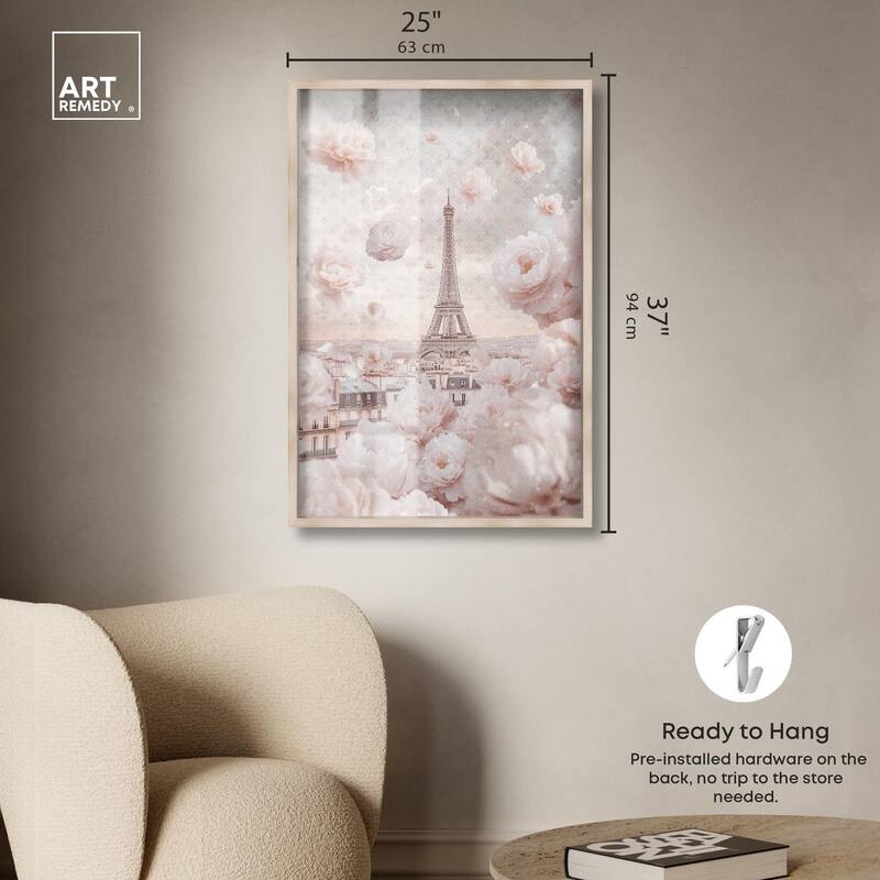Raining Petals in Paris Shadowbox by Art Remedy