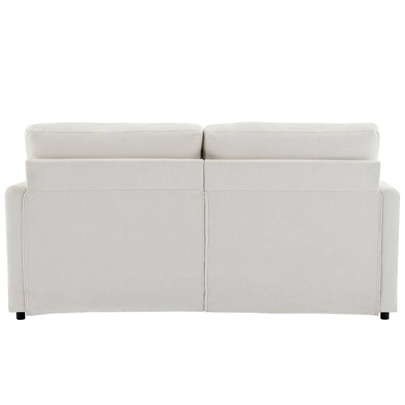 2 Seat Couch Loveseat Sofa with Double-Layered Cushion, Modern Sofa Ergonomic Loveseat Sofa with Lumbar Pillow