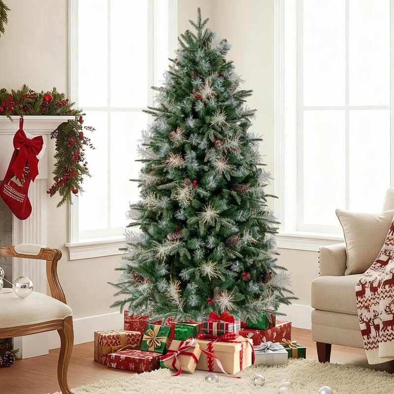 Costway 5/6/7 FT Artificial Christmas Tree with 602/806/1072 Branch - Green - See Details