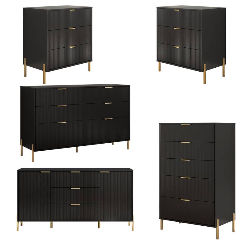 5 Piece Bedroom Set - Black