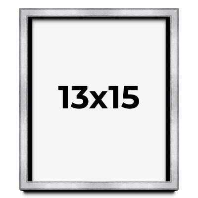 13x15 Shadow Box Frame Silver | 1.375 Inches Deep Real Wood