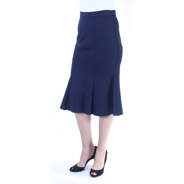 Shop St John Womens Navy Below The Knee Mermaid Skirt Size 4 On
