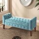 preview thumbnail 28 of 31, Copper Grove ArumVelvet Tufted Storage Bench / Settee Teal