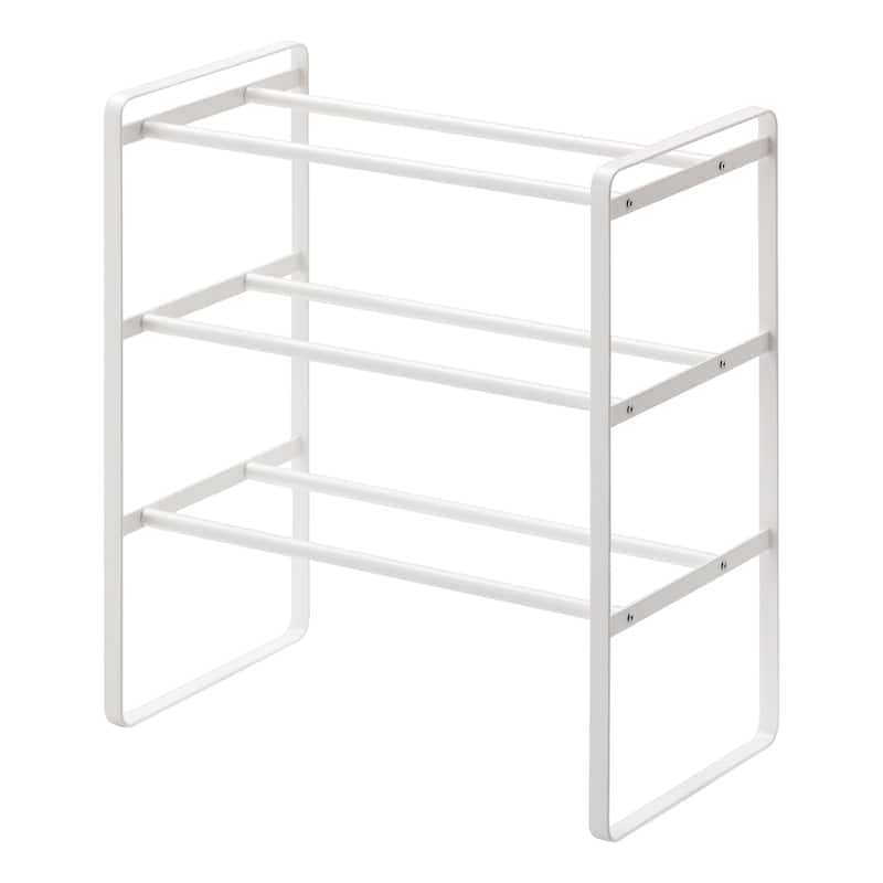 Yamazaki Home 3-Tier Expandable Shoe Rack, Steel, Expandable - L 9.84 x W x H 18.11 inches