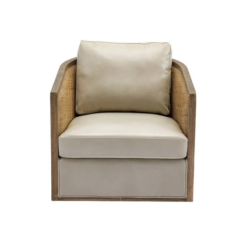 Swivel Barrel Chair, Comfy Round Accent Sofa Chair - Grey