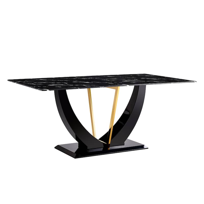 Modern Minimalist Imitation Marble Texture Dining Table