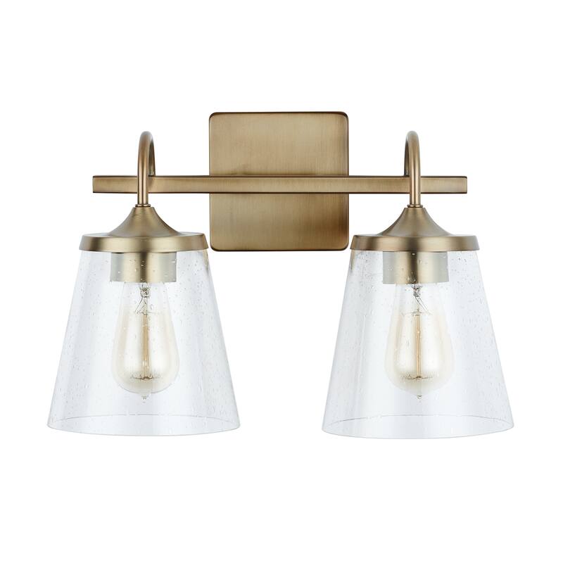 Jayne 2-light Bath/ Vanity Fixture w/ Clear Seeded Glass