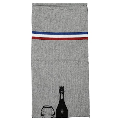 Chef's French Culinary Cotton Kitchen Towel - 28x20 Inch - Wine & Delicacies Design for Gourmet Kitchens - 28"L x 20"W x 0.1"H
