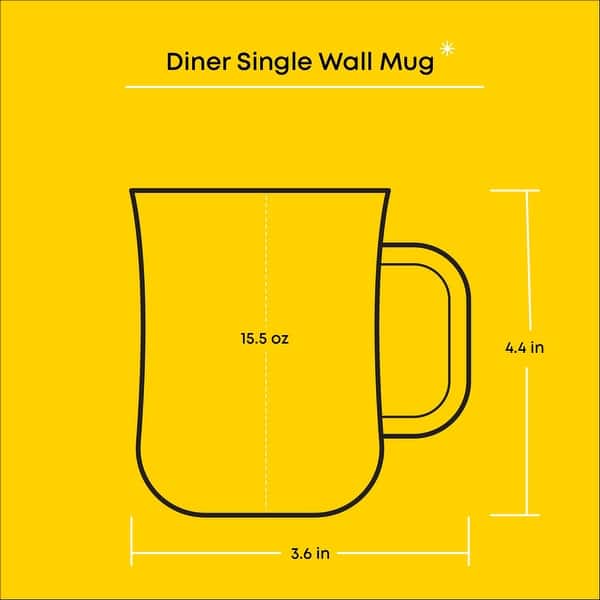 JoyJolt Diner Glass Coffee Mug with Handle - 16 oz