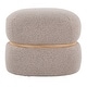 preview thumbnail 12 of 21, Carson Carrington Lena Pouf Ottoman with Natural Wood Accent Beige