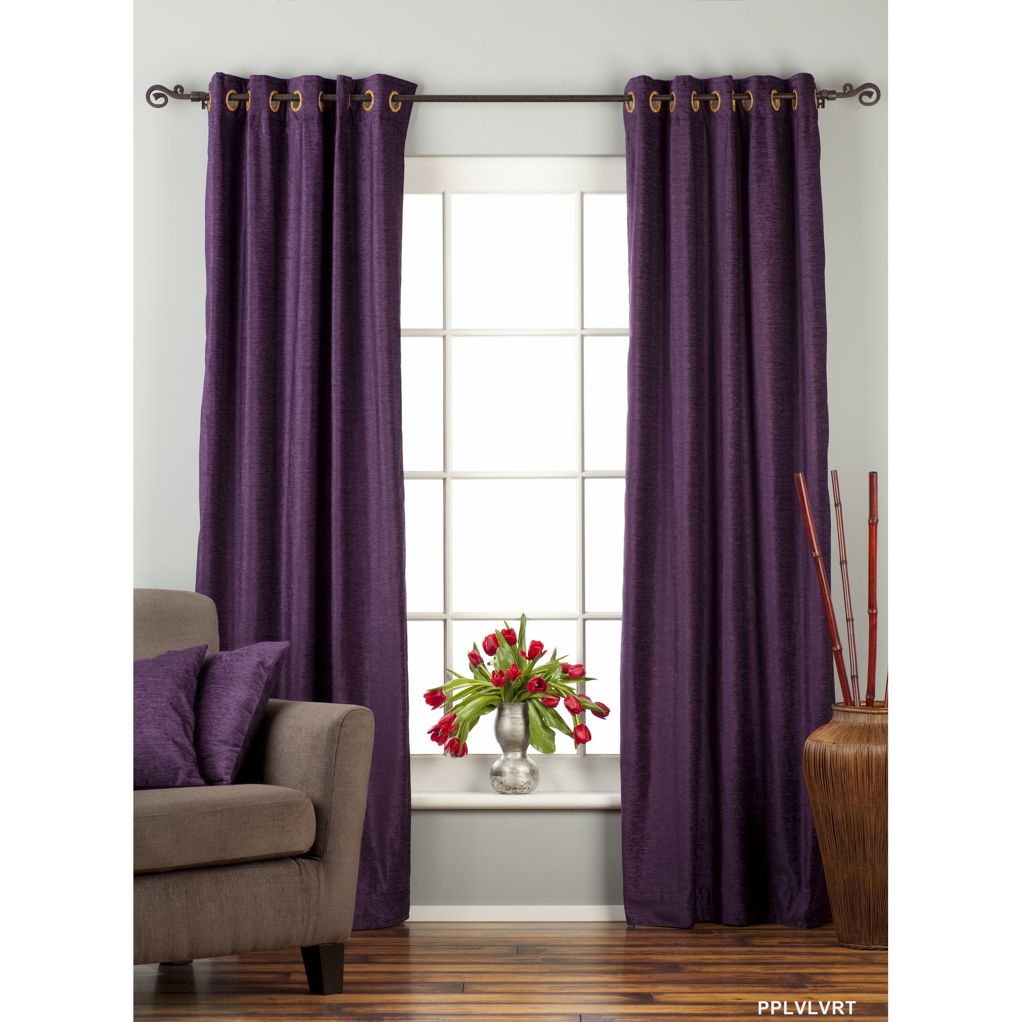 Purple 84" H Velvet Curtain Panel w/Grommet Top Eyelets Window Treatment Drapery 