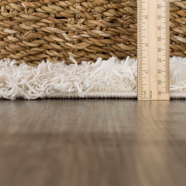 dimension image slide 0 of 4, Hauteloom Atira Living Room, Bedroom Area Rug - Contemporary - Plush Pile - Light Gray,Cream - 7'10" x 10'3"