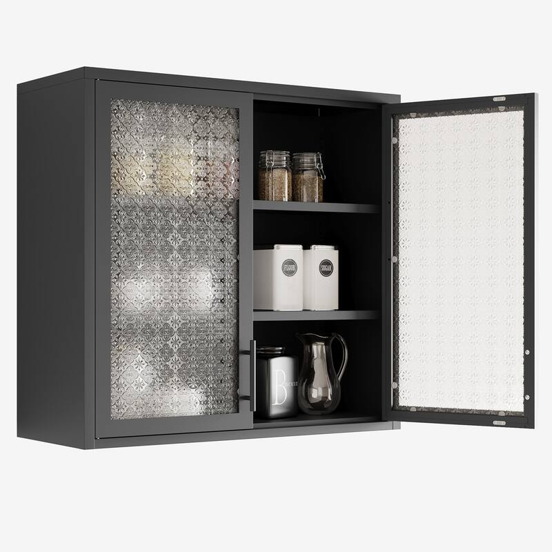 Classic Metal Storage Cabinet Display Cabinet with 4 Glass Doors 4 Shelves Cabinet Bookcase Side Cabinet