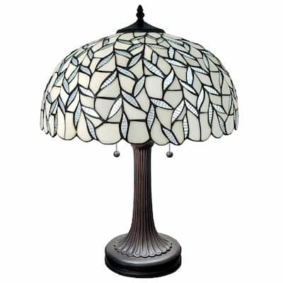 Vintage Metal Two Light Candlestick Table Lamp with White Shade - 12” x 21” x 23”