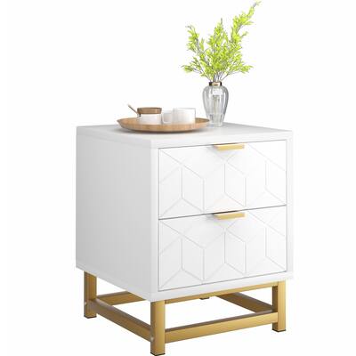 Nightstand with 2 Drawer Bedside Table