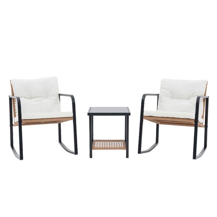Outdoor 3 Piece Rocking Chair Furniture Chair Set