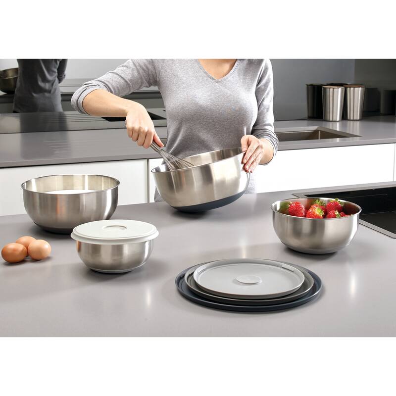 Joseph Joseph Nest Prep&Store 8-piece Stainless Steel Bowl Set with Lids