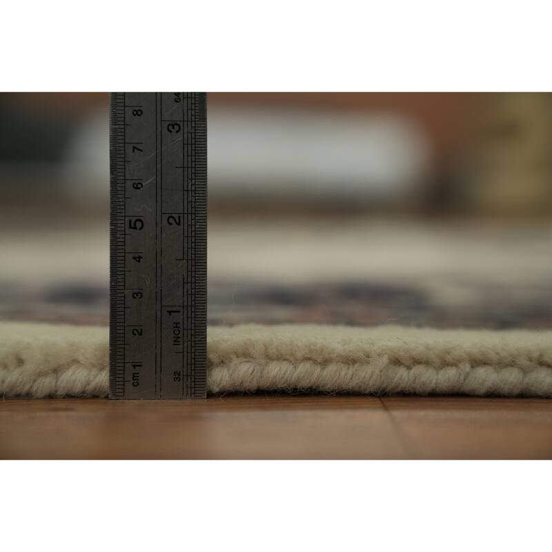 Hand Knotted Oriental 100% Wool Carpet Traditional Beige & Ivories Kashan Area Rug - 10' 1'' X 7' 9''