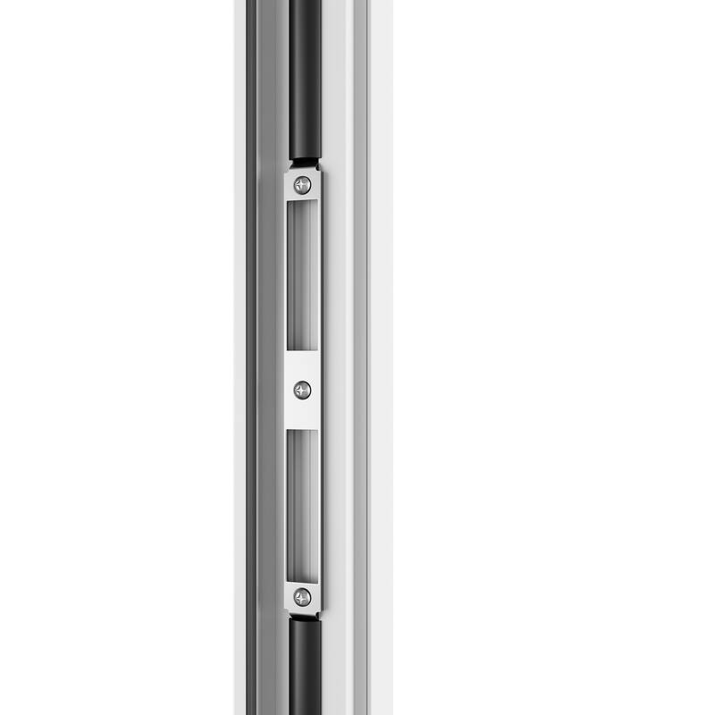 KaMic Elite-Fold 72" x 80" 2-Panel Aluminum Folding Door in White with Hidden Hinges & Rollers, Folded Out From Right To Left